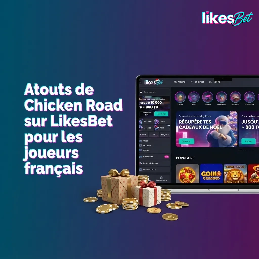 Interface Chicken Road sur LikesBet montrée sur mobile, avec options de mise, stats en direct et chat d’assistance en français