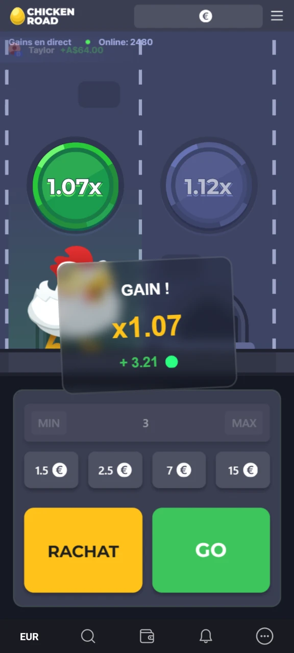 Gagnez gros dans le jeu Chicken Road.